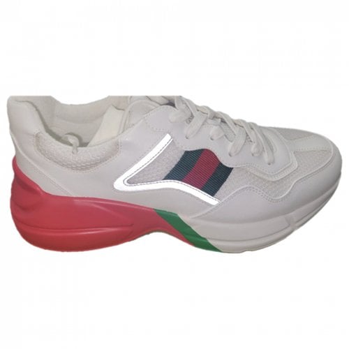 Pre-owned Gucci Cloth High Trainers In White