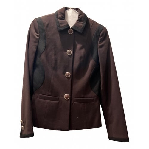 Pre-owned Versus Wool Suit Jacket In Brown