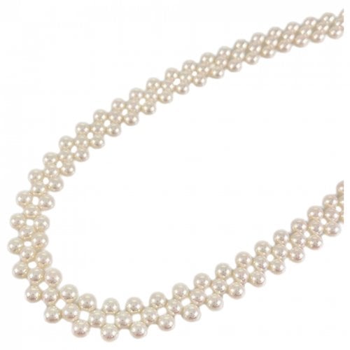 Pre-owned Mikimoto Yellow Gold Necklace In White