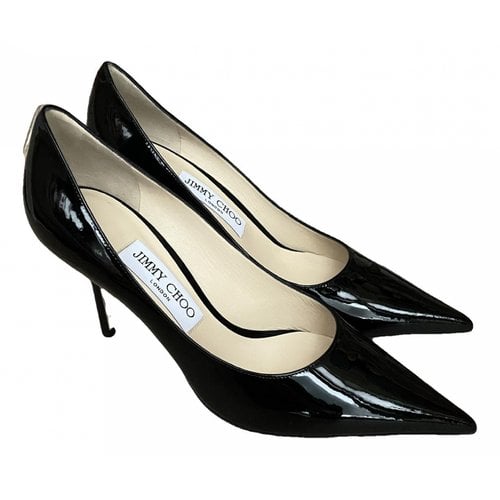 Pre-owned Jimmy Choo Patent Leather Heels In Black