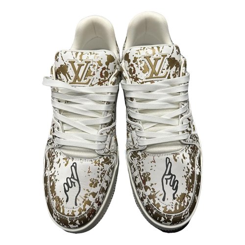Pre-owned Louis Vuitton Lv Trainer Leather Low Trainers In Gold