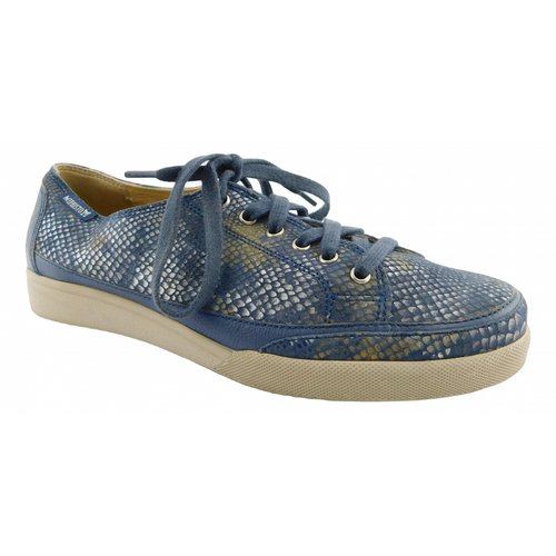 Pre-owned Mephisto Leather Trainers In Blue