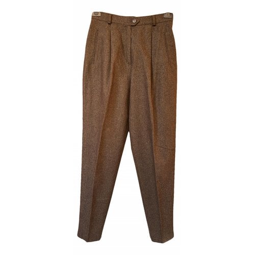 Pre-owned Max Mara Cashmere Straight Pants In Brown