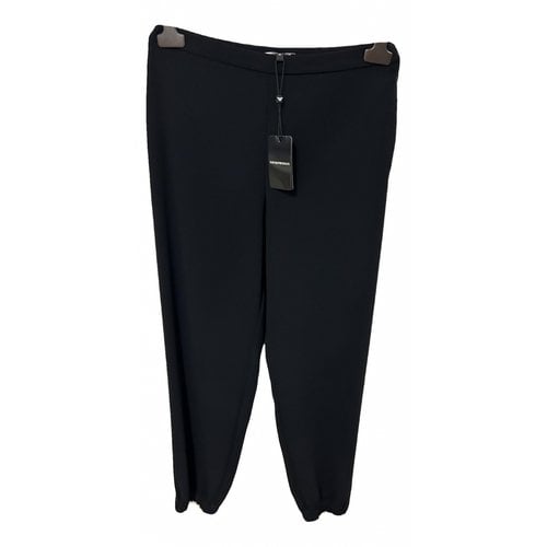 Pre-owned Emporio Armani Straight Pants In Black