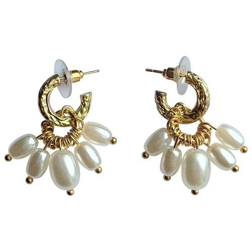 Pre-owned Christian Lacroix Earrings In White