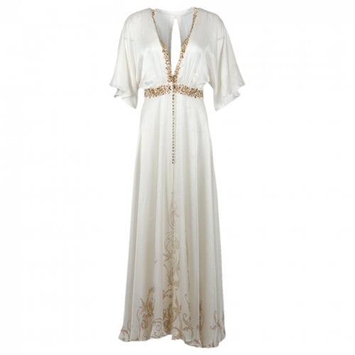 Pre-owned Ralph & Russo Silk Maxi Dress In White
