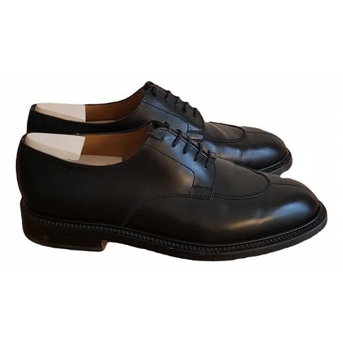 Pre-owned Jm Weston Leather Lace Ups In Black
