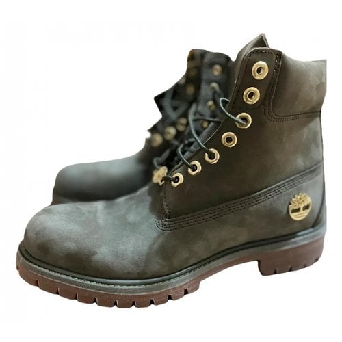 Pre-owned Timberland Leather Boots In Green