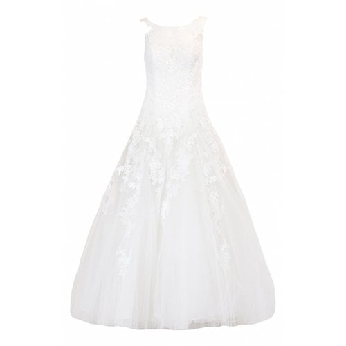 Pre-owned Pronovias Silk Maxi Dress In White