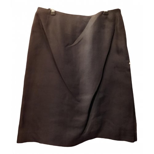 Pre-owned Nina Ricci Silk Mid-length Skirt In Black