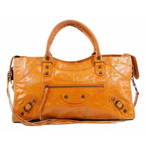 Pre-owned Balenciaga Part Time Leather Handbag In Orange