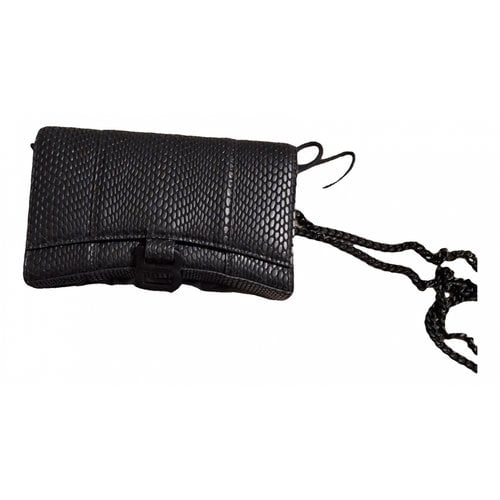 Pre-owned Balenciaga Hourglass Leather Mini Bag In Black
