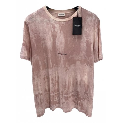 Pre-owned Saint Laurent Silk T-shirt In Pink