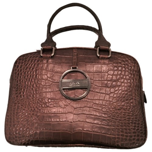 Pre-owned Armani Collezioni Vegan Leather Handbag In Brown