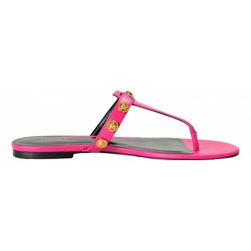 Pre-owned Versace Leather Flip Flops In Other