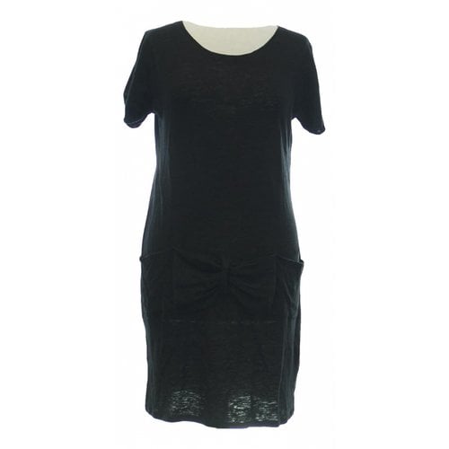 Pre-owned Claudie Pierlot Linen Mini Dress In Black