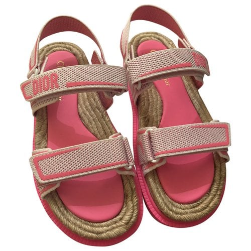 Pre-owned Dior Act Cloth Sandal In Pink