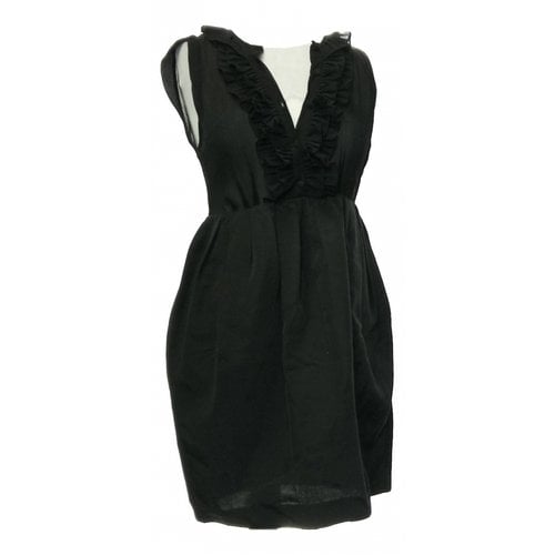 Pre-owned Maje Silk Mid-length Dress In Black