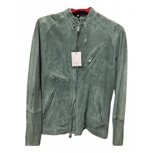 Pre-owned Daniele Alessandrini Leather Jacket In Green