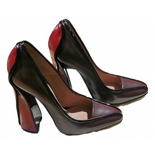 Pre-owned Marni Leather Heels In Burgundy