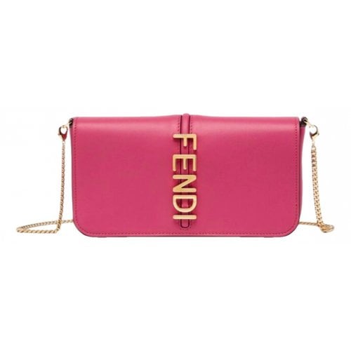 Pre-owned Fendi Graphy Leather Crossbody Bag In Pink