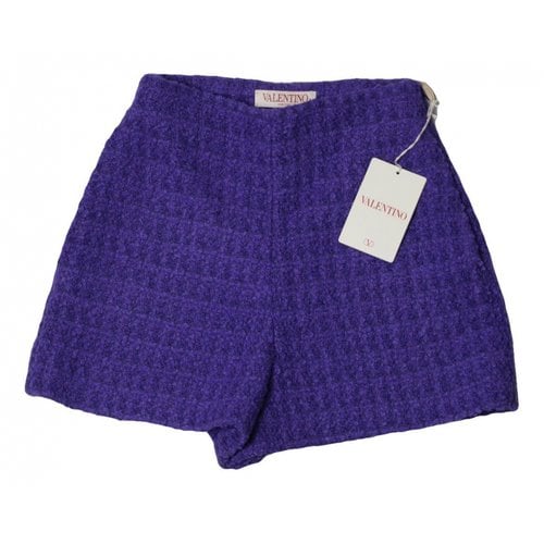 Pre-owned Valentino Tweed Shorts In Purple