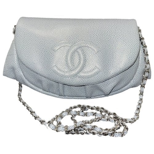 Pre-owned Chanel Wallet On Chain Leather Crossbody Bag In Blue