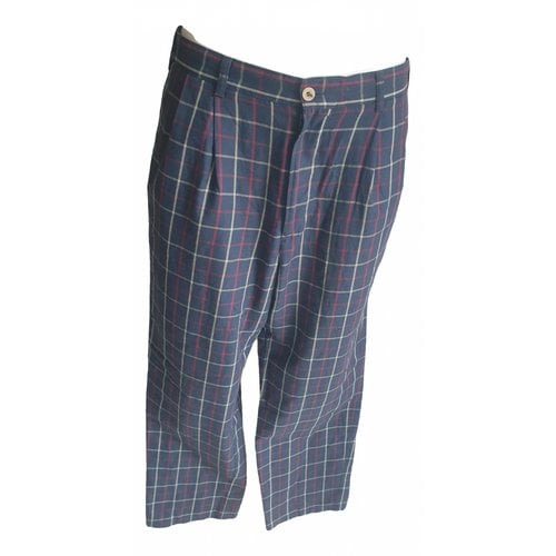 Pre-owned Valentino Wool Trousers In Multicolour
