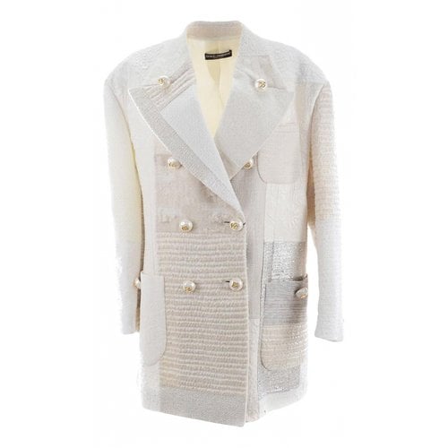 Pre-owned Dolce & Gabbana Coat In White