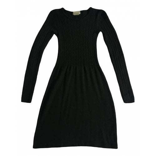 Pre-owned Agnès B. Wool Mini Dress In Black