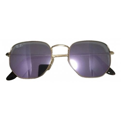 Pre-owned Ray Ban Hexagonal Aviator Sunglasses In Purple