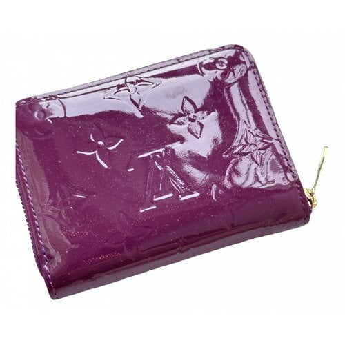 Pre-owned Louis Vuitton Patent Leather Wallet In Purple