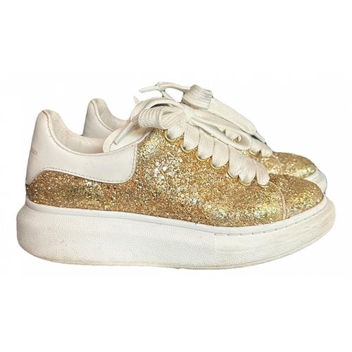 Pre-owned Alexander Mcqueen Glitter Trainers In Gold