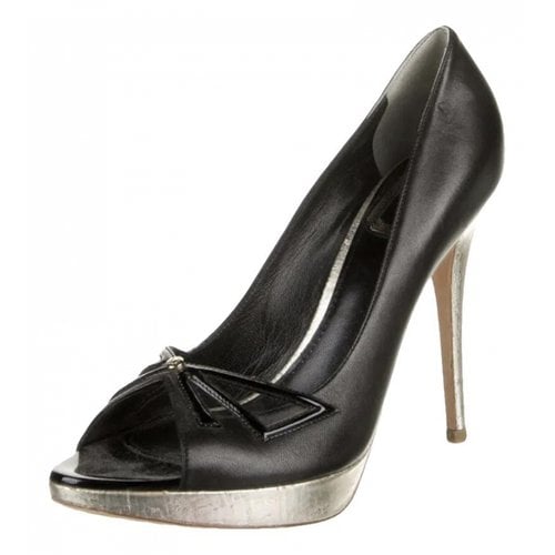 Pre-owned Dior Leather Heels In Black