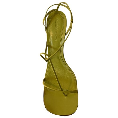 Pre-owned Bottega Veneta Leather Sandals In Yellow