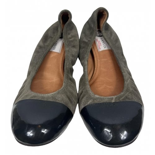 Pre-owned Lanvin Ballet Flats In Grey