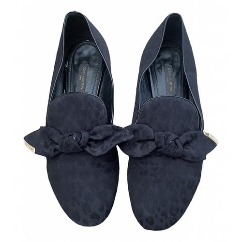 Pre-owned Louis Vuitton Cloth Ballet Flats In Navy