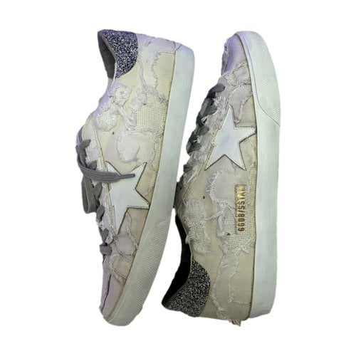 Pre-owned Golden Goose Cloth Trainers In White