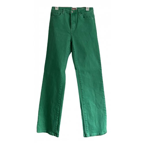 Pre-owned Guess Straight Jeans In Green