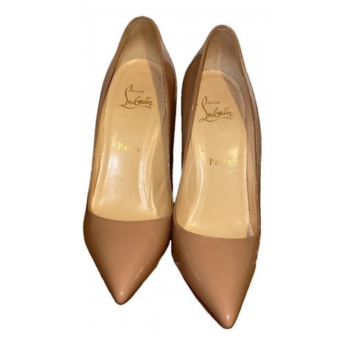 Pre-owned Christian Louboutin Pigalle Leather Heels In Beige
