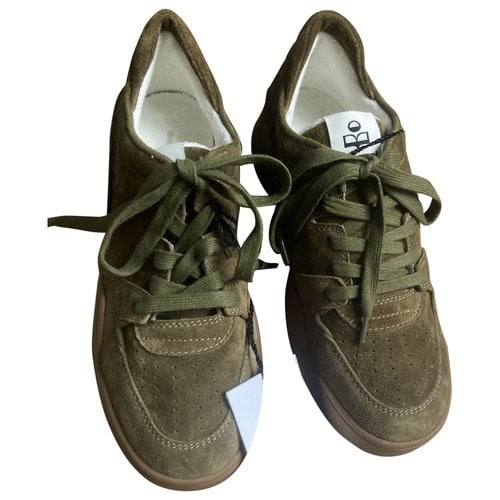 Pre-owned Isabel Marant Leather Trainers In Khaki