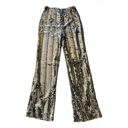 Pre-owned Michael Costello Large Pants In Silver