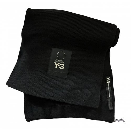 Pre-owned Y-3 By Yohji Yamamoto Wool Scarf & Pocket Square In Black