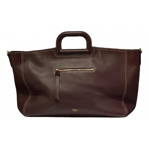Pre-owned Mulberry Leather Tote In Burgundy