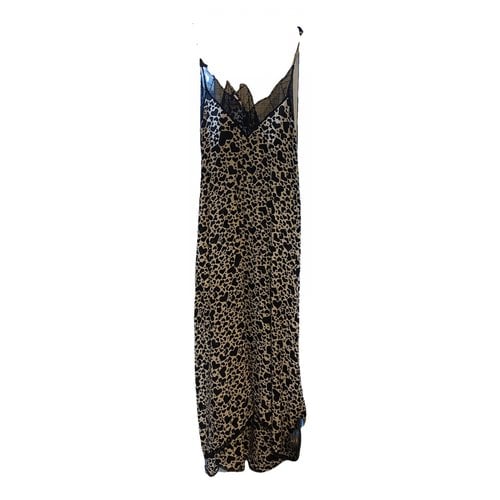 Pre-owned Zadig & Voltaire Silk Mid-length Dress In Black