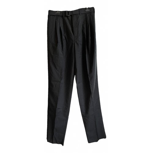 Pre-owned Lemaire Wool Trousers In Black