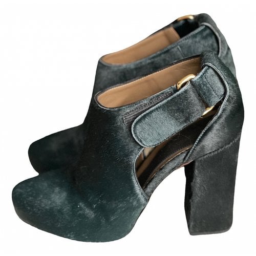 Pre-owned Marni Pony-style Calfskin Heels In Green