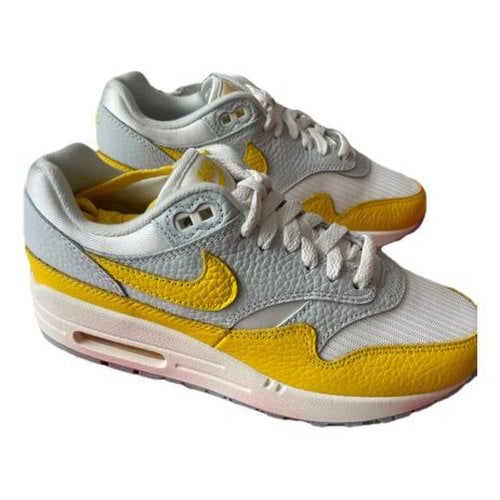 Pre-owned Nike Air Max 1 Leather Trainers In Yellow