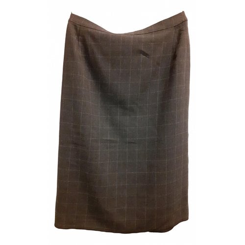 Pre-owned Genny Wool Mid-length Skirt In Grey
