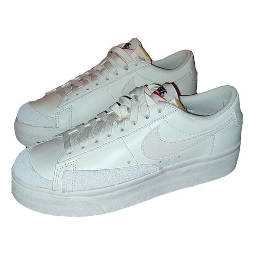 Pre-owned Nike Blazer Leather Trainers In White